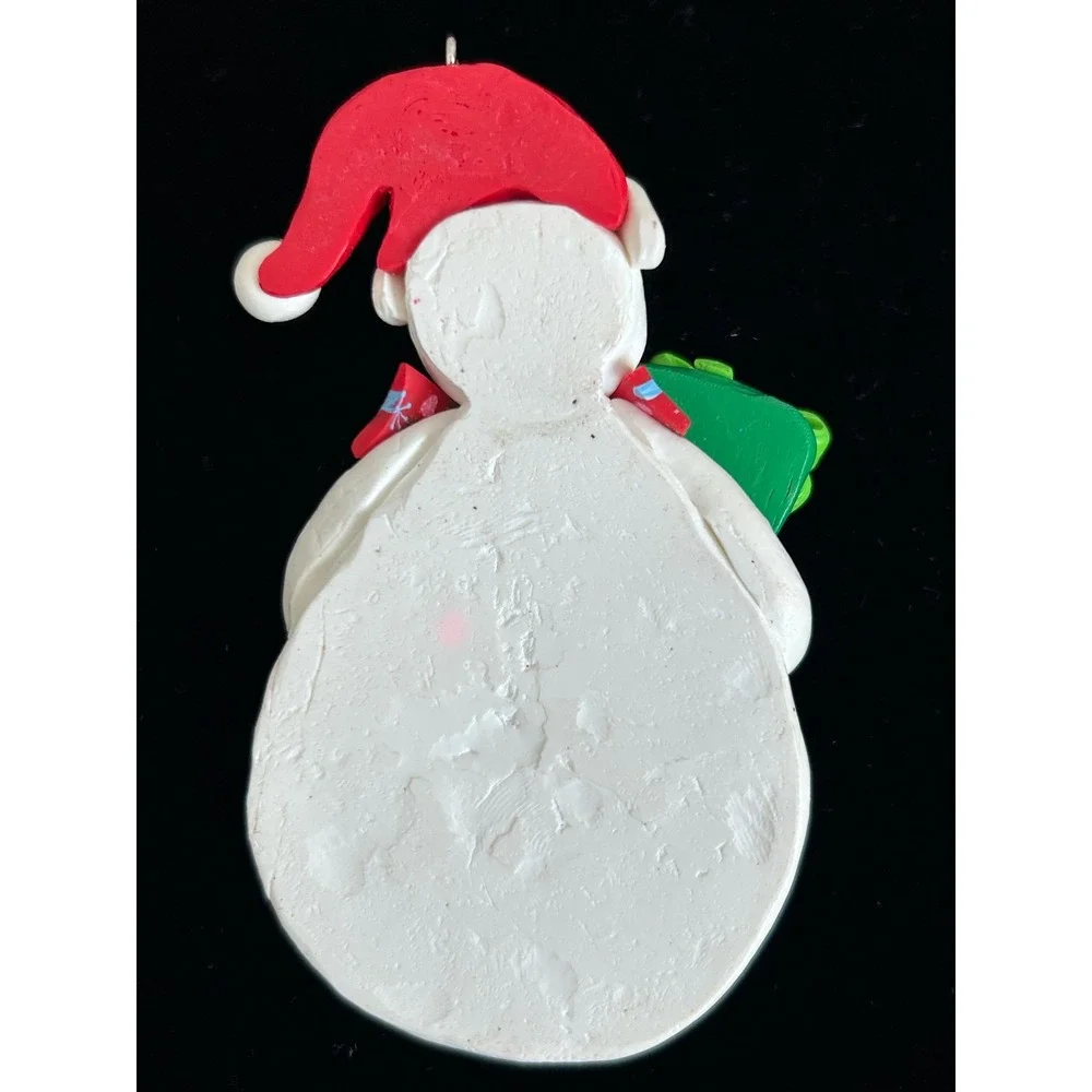Lot 3 Vintage Christmas Dough/Clay‎ Ornaments Gingerbread Man, Snow Man